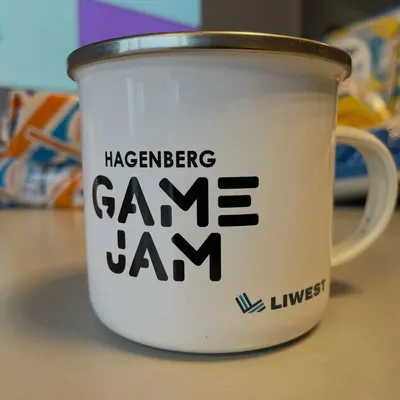 The official Hagenberg Game Jam mug.